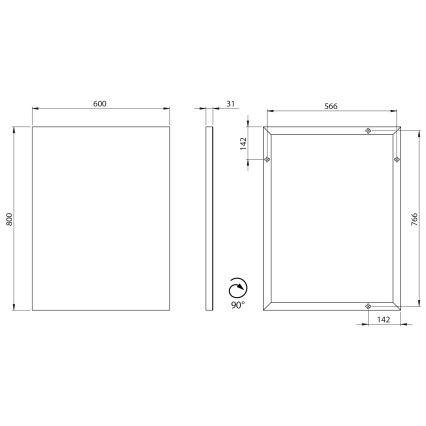 Sapho - Peegel AROWANA 60x80 cm läikiv kroom