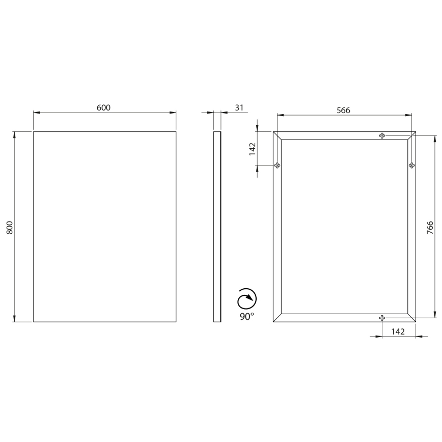 Sapho - Peegel AROWANA 60x80 cm läikiv kroom