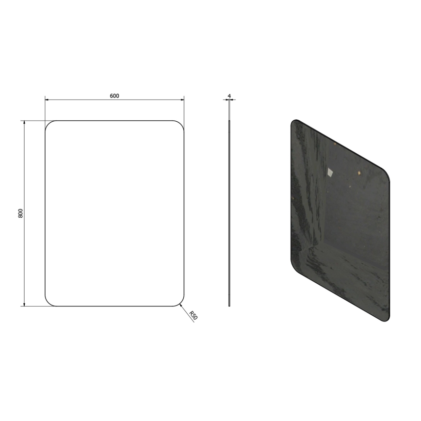 Sapho - Peegel ISHAPE 60x80 cm