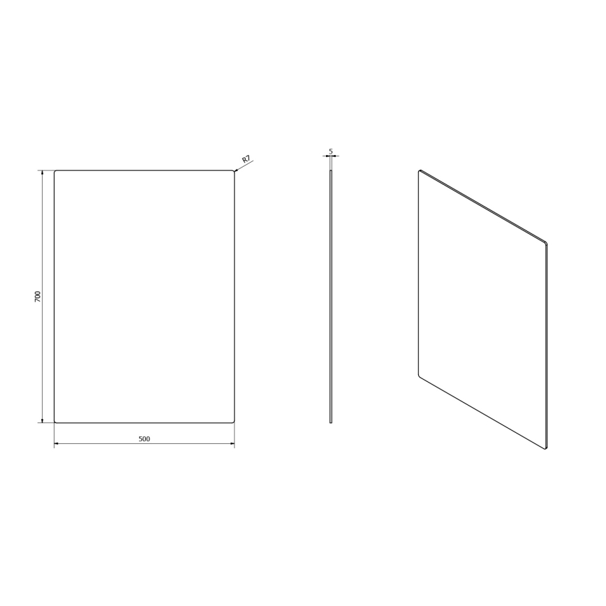 Sapho - Peegel PLAIN 50x70 cm