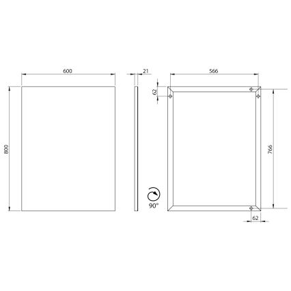 Sapho - Peegel raamiga AROWANA 60x80 cm matt-musta viimistlusega