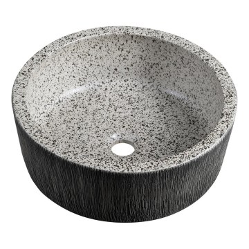 Sapho – PRIORI lauale paigaldatav valamu, ø 41 cm, valge/hall