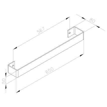 Sapho - Seinale kinnitatav rätikuhoidja COLONNA 8x65 cm läikiv kroom