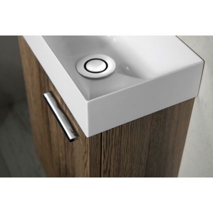 Sapho - Seinale kinnitatav valamu PICCOLINO 31x17 cm vasakpoolne/valatud marmor/valge