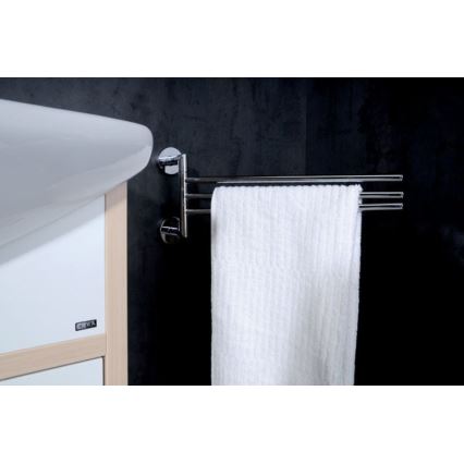 Sapho - seinale paigaldatav pöörlev rätikuhoidja X-ROUND 19,5x45 cm läikiv kroom