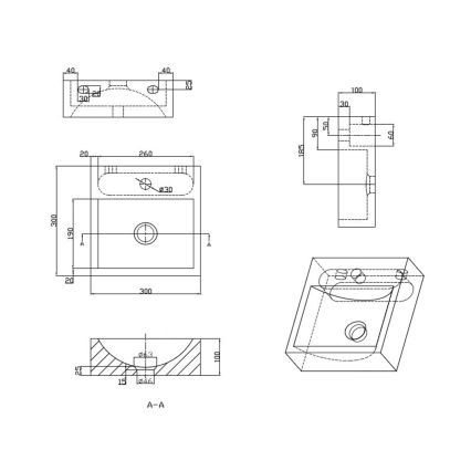 Sapho - Seinavalamu BLOK 30x30 cm antratsiit