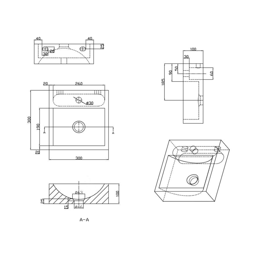 Sapho - Seinavalamu BLOK 30x30 cm antratsiit