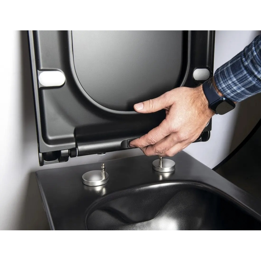 Sapho - SoftClose AVVA SLIM tualetikaas, mattmust