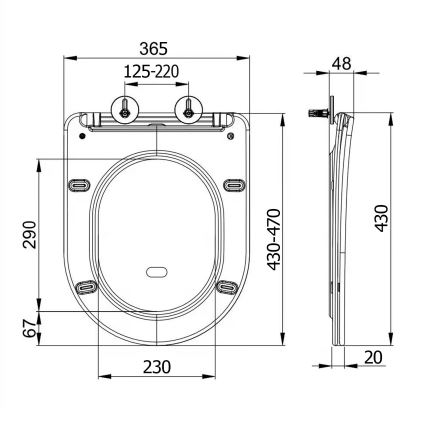 Sapho - SoftClose PACO WC-poti kaas must