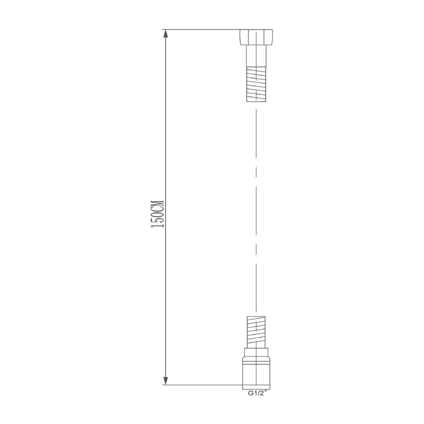 Sapho - SOFTFLEX dušivoolik 150 cm, hõbedane