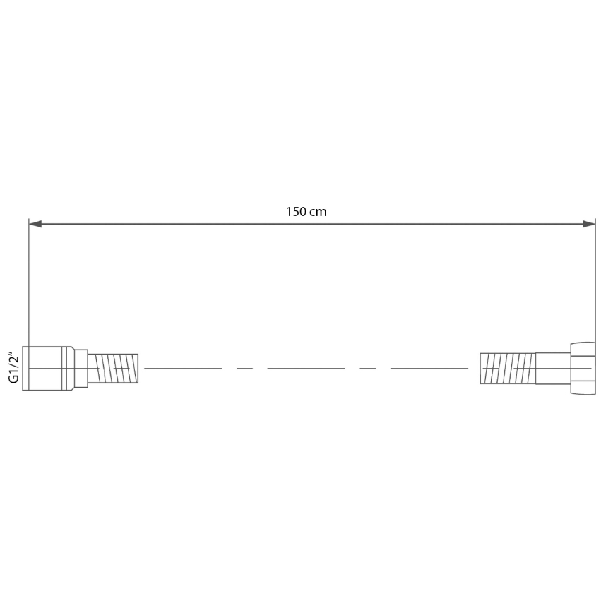 Sapho - SOFTFLEX dušivoolik 150 cm, matt must