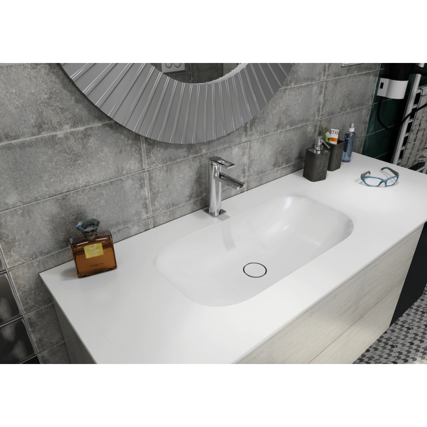 Sapho - Süvistatav valamu ROCKSTONE 67x35,5 cm matt valge