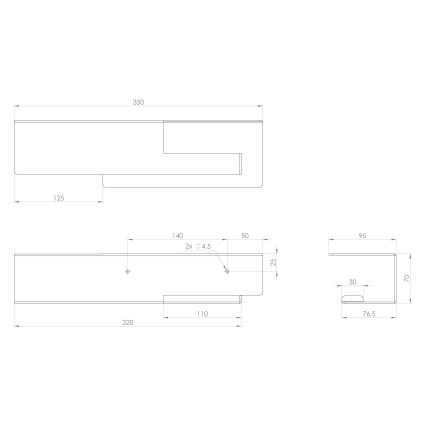 Sapho - Tualettpaberihoidja riiuliga 9,5x35 cm mati must