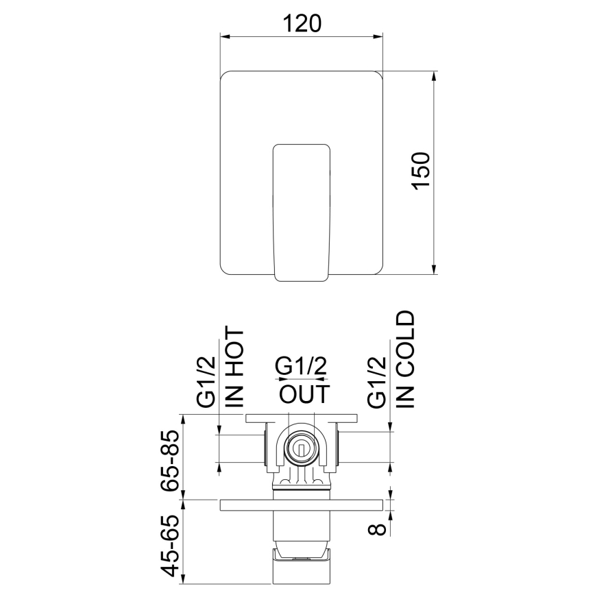 Sapho - TURSI peidetav dušisegisti, matt must