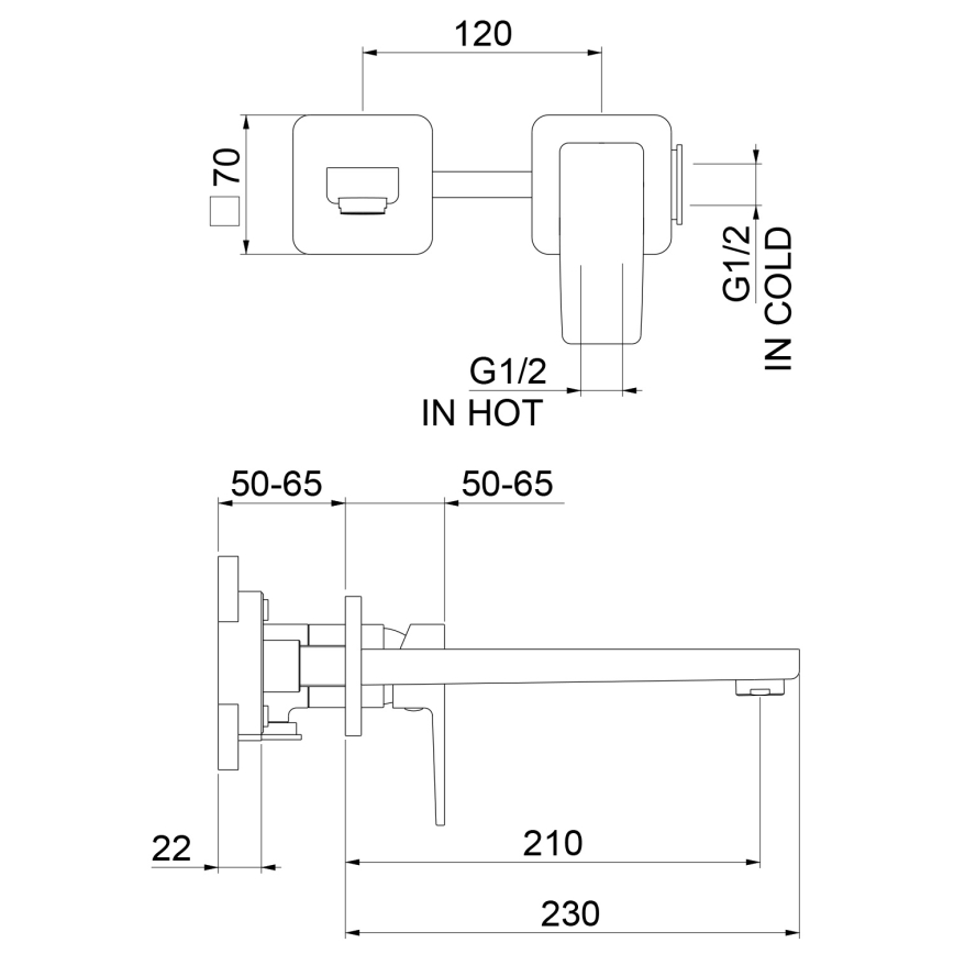 Sapho - TURSI peidetava paigaldusega valamu segisti, läikiv kroom