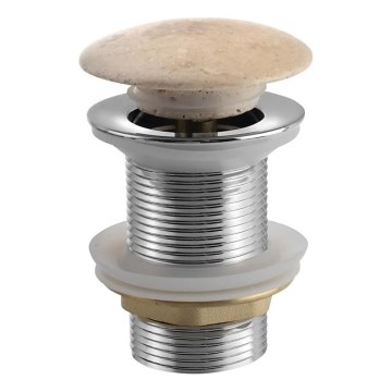 Sapho - Valamu äravool Click-Clack BLOK, läbimõõt 6,7 cm, travertiin/läikiv kroom