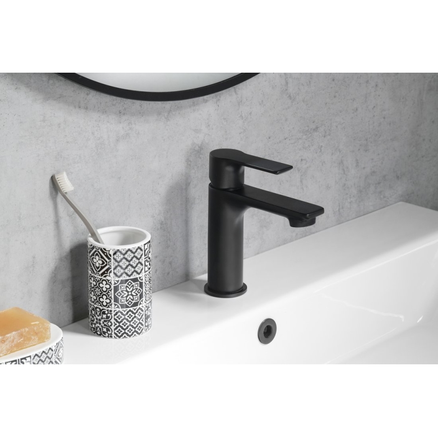 Sapho - Valamu kraan PAX 16,5 cm matt must
