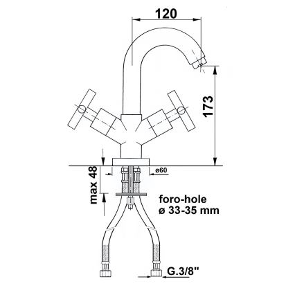 Sapho - Valamu segisti AXIA läikiv kroom