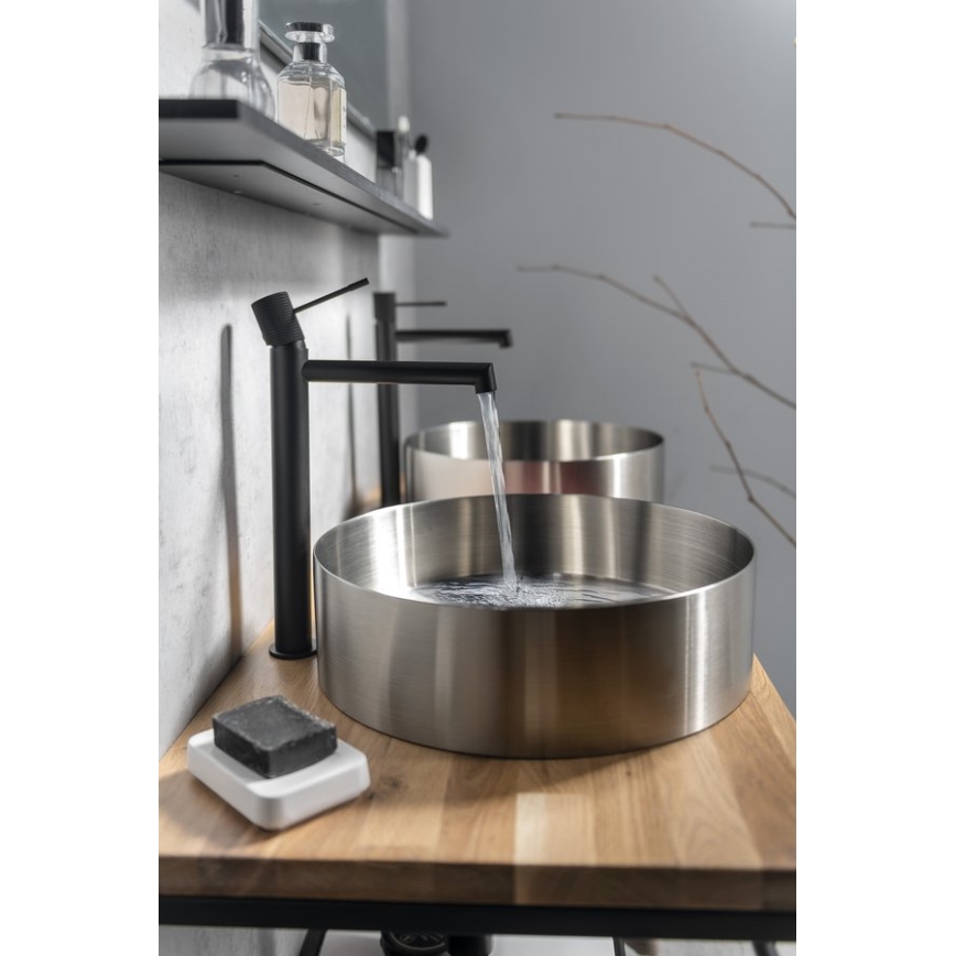 Sapho - Valamu segisti SOLARIS 32 cm matt-must