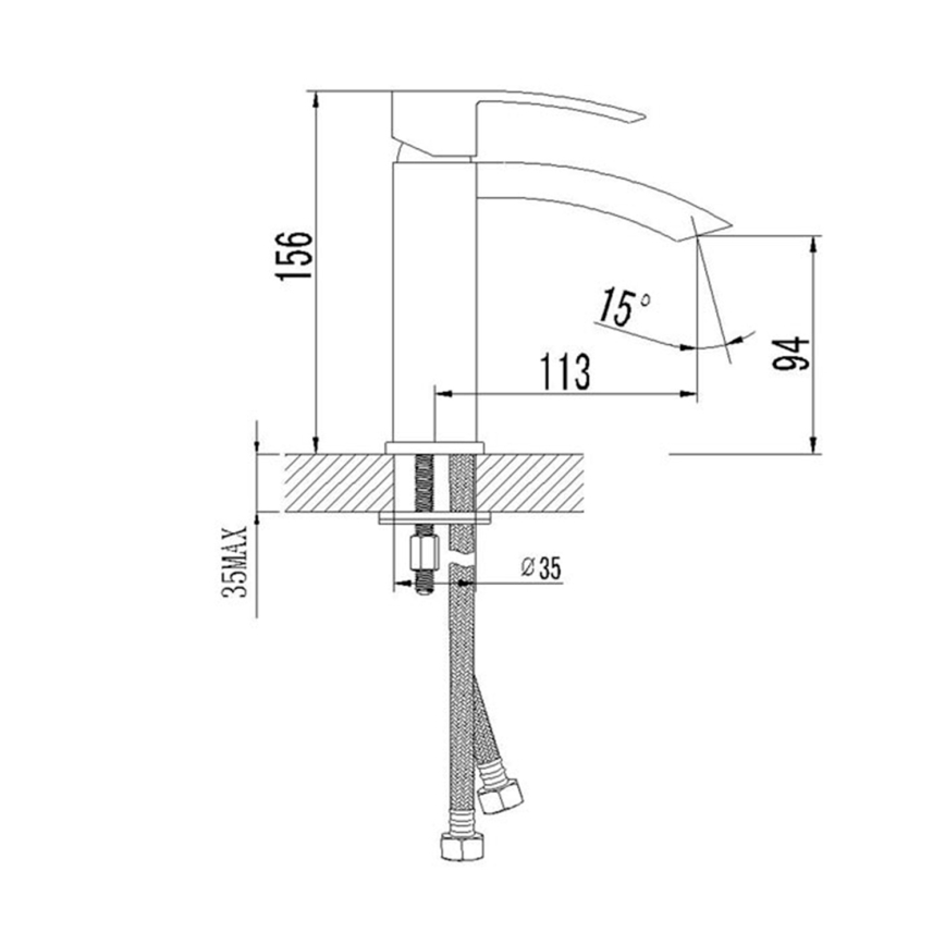 Sapho - Valamusegisti GINKO 15,6 cm läikiv kroom