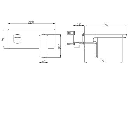 Sapho - Valamusegisti peidetud paigalduseks MIXONA 9x19,6 cm läikiv kroom