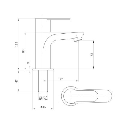 Sapho - Valamusegisti SMALL 11,3 cm läikiv kroom
