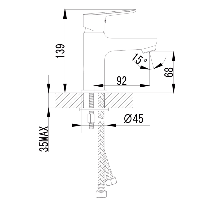 Sapho - Valamusegisti SMALL 13,9 cm läikiv kroom