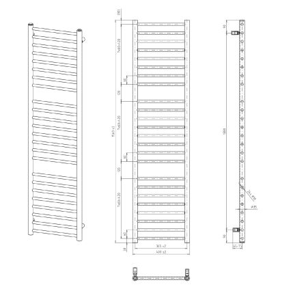Sapho - vannitoa radiaator DINA 156x40 cm matt must