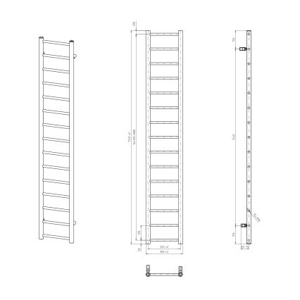 Sapho - Vannitoa radiaator DINA 335W 30x174 cm valge