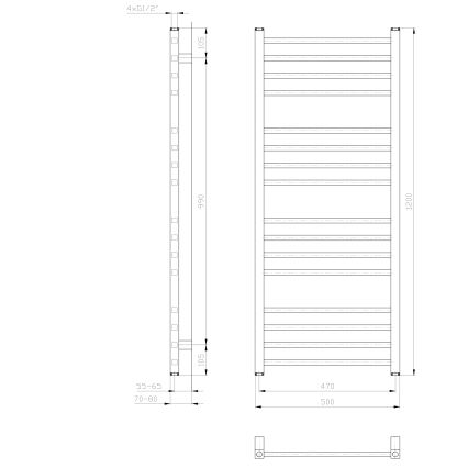 Sapho - vannitoa radiaator METRO 120x50 cm, valge