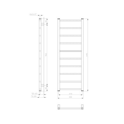 Sapho - Vannitoa radiaator METRO LIGHT 114x40 cm valge