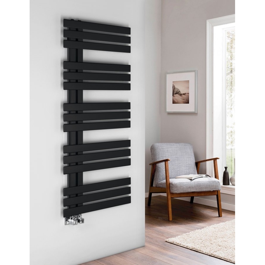 Sapho - Vannitoa radiaator SILVANA 124x50 cm mati must