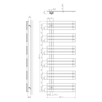Sapho - Vannitoa radiaator SILVANA 150x60 cm valge