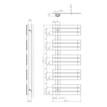 Sapho - Vannitoa radiaator SILVANA 500W/230V 50x123 cm valge