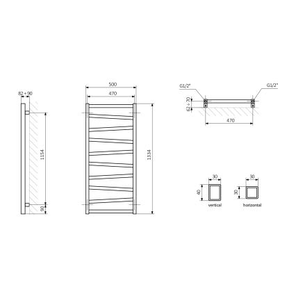 Sapho - Vannitoa radiaator ZIG 133x50 cm antratsiit