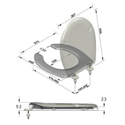 Sapho - WC-kaas puuetega inimestele, valge/duroplast