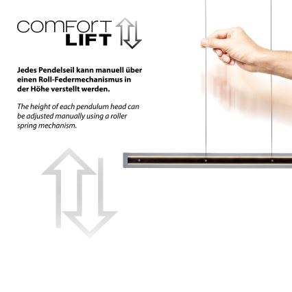 Schöner Wohnen 11316-18 - LED-hämardatav ripplühter kaablil LENA LED/32W/230V must