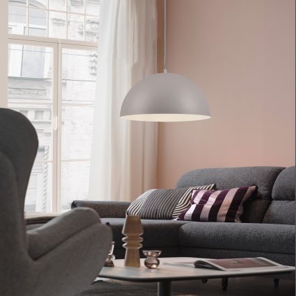 Schöner Wohnen 11728-39 - rippvalgusti ALI kaabliga 1xE27/25W/230V, läbimõõt 38 cm, hall