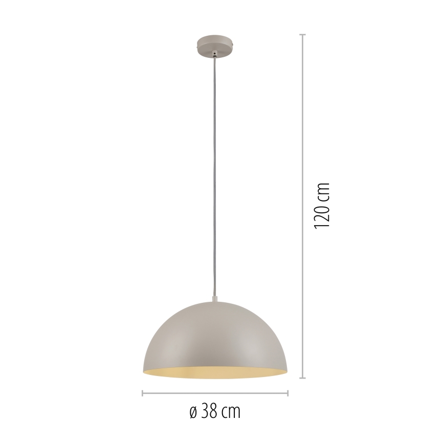 Schöner Wohnen 11728-39 - rippvalgusti ALI kaabliga 1xE27/25W/230V, läbimõõt 38 cm, hall