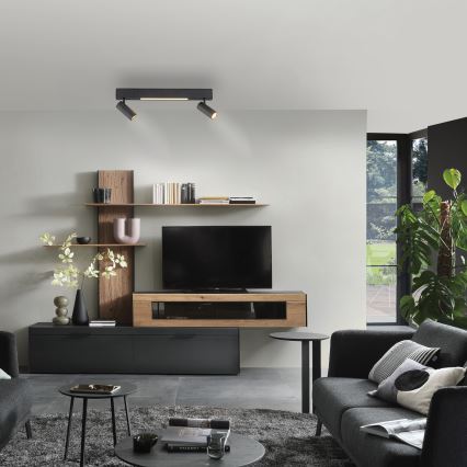 Schöner Wohnen 11793-18 - LED spottvalgusti DANTE 2xGU10/10W/230V + LED/7,2W must