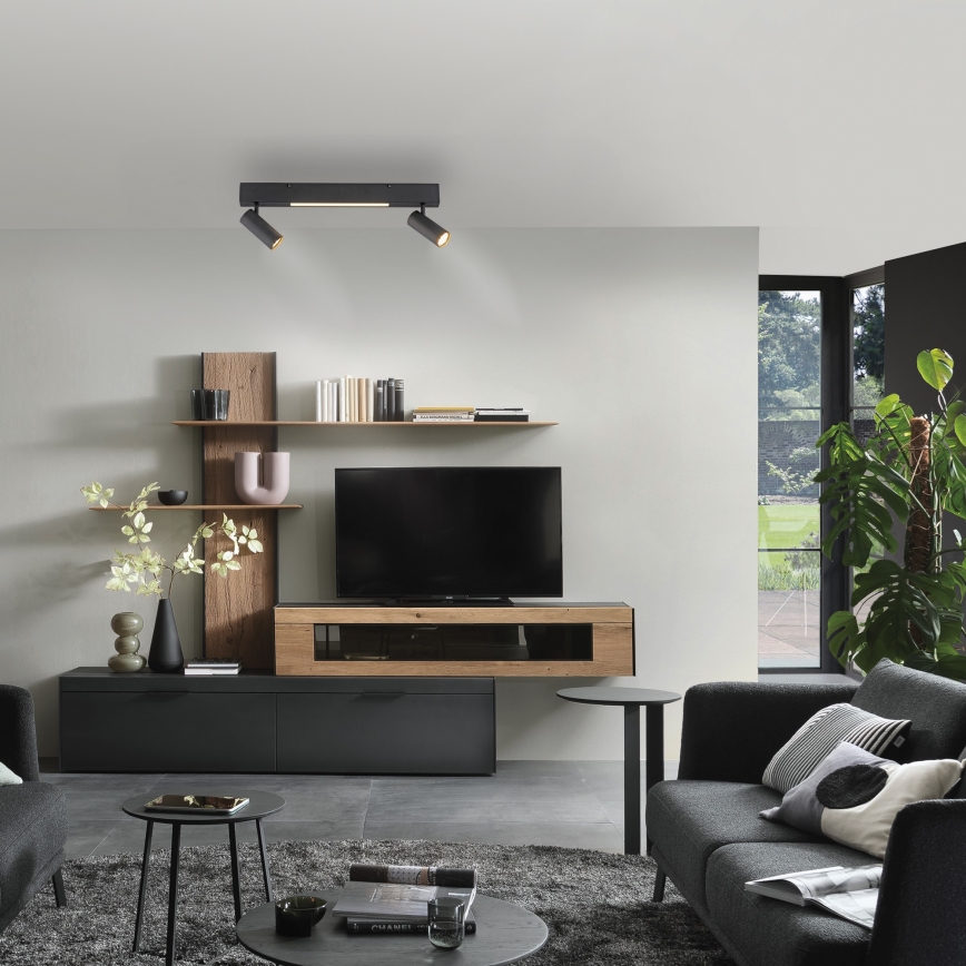 Schöner Wohnen 11793-18 - LED spottvalgusti DANTE 2xGU10/10W/230V + LED/7,2W must