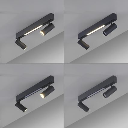 Schöner Wohnen 11793-18 - LED spottvalgusti DANTE 2xGU10/10W/230V + LED/7,2W must