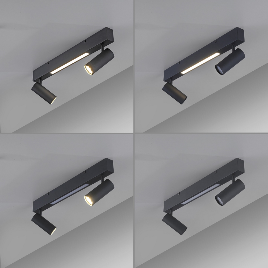 Schöner Wohnen 11793-18 - LED spottvalgusti DANTE 2xGU10/10W/230V + LED/7,2W must