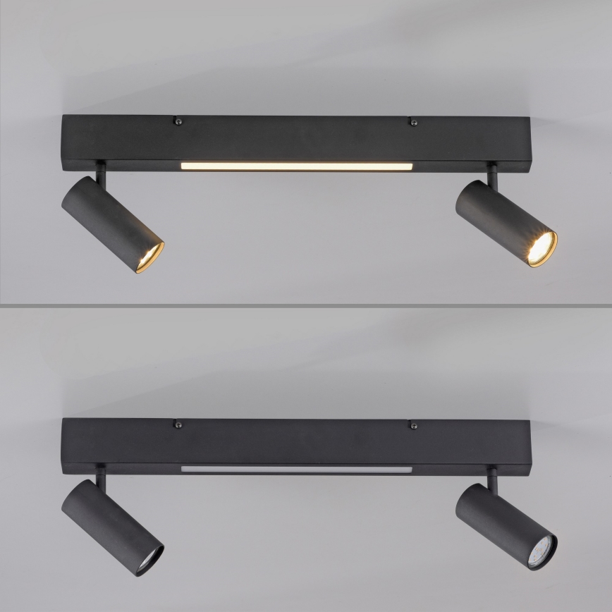 Schöner Wohnen 11793-18 - LED spottvalgusti DANTE 2xGU10/10W/230V + LED/7,2W must