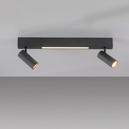 Schöner Wohnen 11793-18 - LED spottvalgusti DANTE 2xGU10/10W/230V + LED/7,2W must