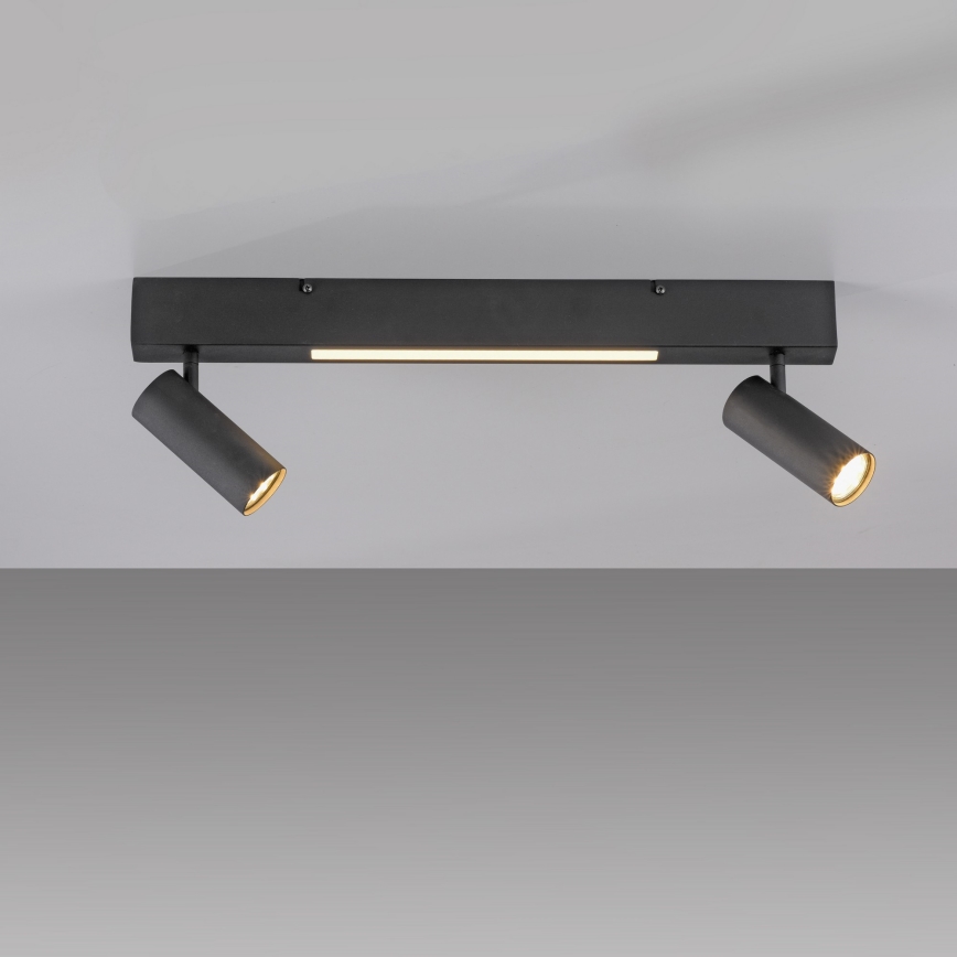 Schöner Wohnen 11793-18 - LED spottvalgusti DANTE 2xGU10/10W/230V + LED/7,2W must