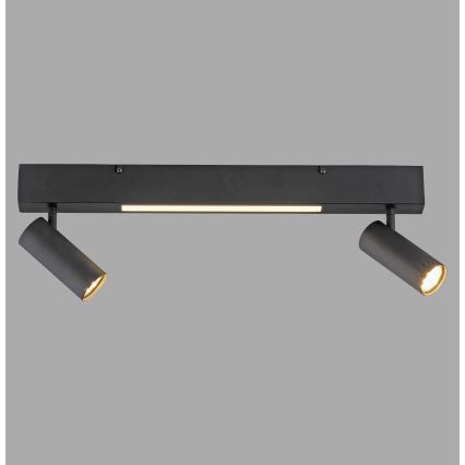 Schöner Wohnen 11793-18 - LED spottvalgusti DANTE 2xGU10/10W/230V + LED/7,2W must