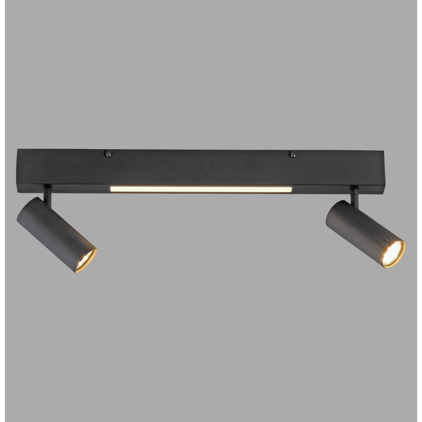 Schöner Wohnen 11793-18 - LED spottvalgusti DANTE 2xGU10/10W/230V + LED/7,2W must