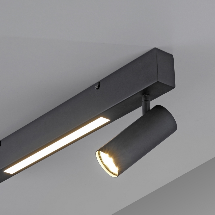 Schöner Wohnen 11793-18 - LED spottvalgusti DANTE 2xGU10/10W/230V + LED/7,2W must