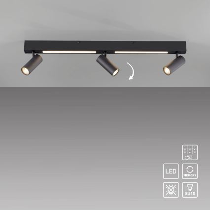 Schöner Wohnen 11794-18 - LED-spottvalgusti DANTE 3xGU10/10W/230V + LED/14,4W must